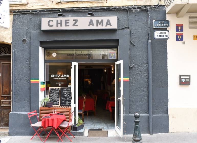 Chez Ama restaurant ethiopien Aix en Provence vitrine