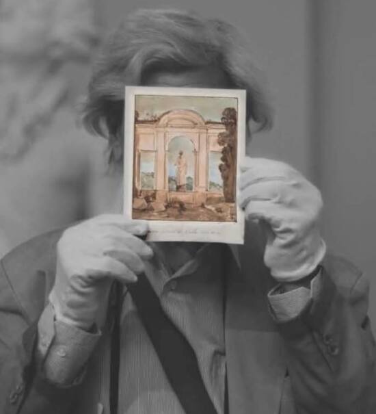 Italia Discreta : exposition de photographie de Bernard Plossu au Musée Granet d'Aix-en-Provence (autoportrait et lavis)