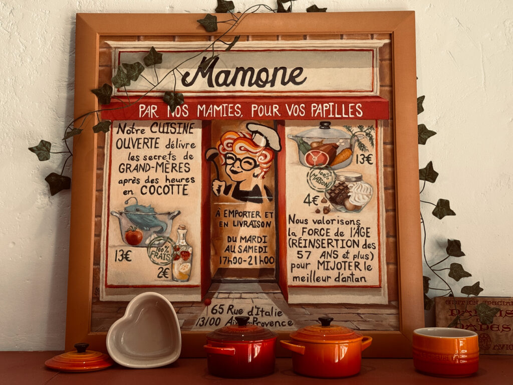 Mamome est une adresse qui propose à emporter des plats réconfortants préparés par des grands-mères aixoises. (décoration)